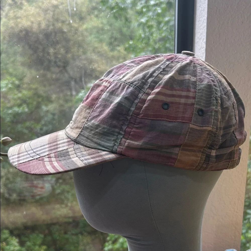 J. Crew real Madras Pastel Plaid Cotton Cap !!